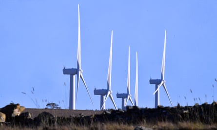 A stock image of a wind farm near Bungendore, east of Canberra, Australia