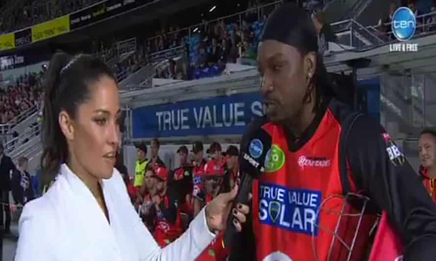 The now infamous interview with Channel Ten reporter Mel McLaughlin after a Big Bash T20 League game in Australia in January 2016.