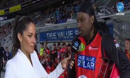 The now infamous interview with Channel Ten reporter Mel McLaughlin after a Big Bash T20 League game in Australia in January 2016.