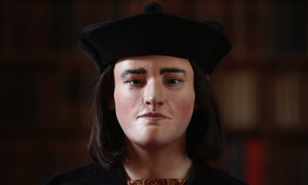 A facial reconstruction of Richard III, based on the remains discovered in Leicester.