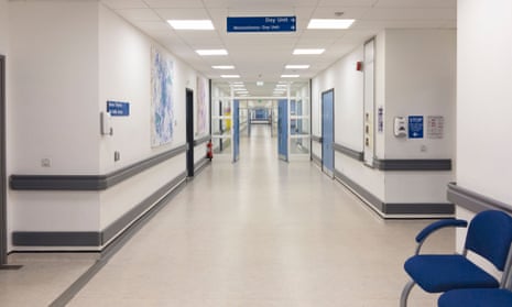An empty NHS hospital corridor