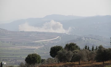 Smoke caused by an Israeli strike targeting Hezbollah is seen in Baalbek, Lebanon