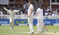 Alex Carey controversially stumps Jonny Bairstow during the second Ashes Test