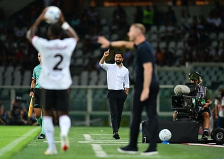 Ruben Amorim points on the touchline.