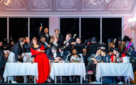 Danielle de Niese as Musetta in La Bohème at the Royal Opera House, 2022.