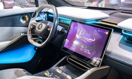 The interior of the Lotus Eletre performance SUV electric car