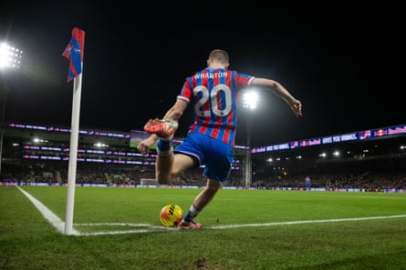 Adam Wharton of Crystal Palace takes a corner kick during the Premier League match