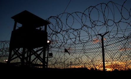 The sun sets on Camp X-Ray in Guantánamo Bay where the men were taken.