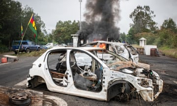 A burnt car in New Caledonia