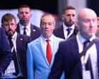 Farage and Jenrick to speak on final day of Reform conference marred by scandal and protests – UK politics live