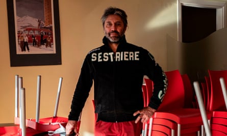Olympic silver medalist Gianfranco Martin at his hotel Lago Losetta in of Sestriere.