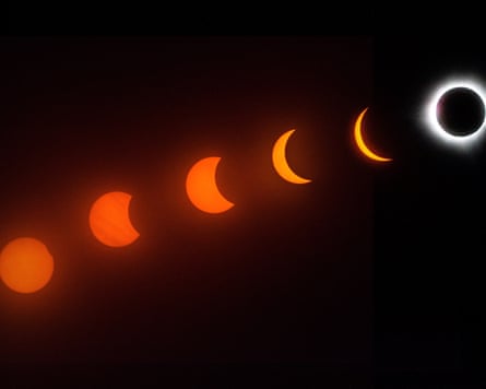 A view of the evolution of total solar eclipse