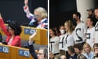 ‘This pact kills!’: protests as European parliament votes to tighten migration laws – video report