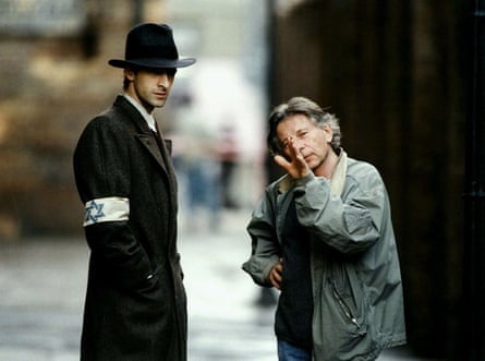Adrien Brody with Polanksi, during filming of The Pianist, 2002.