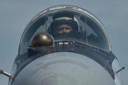 A pilot in the cockpit of a Mig-29