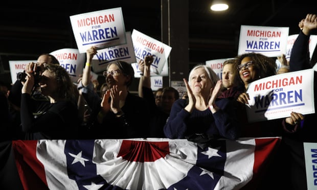 Warren supporters at a Detroit rally this month.