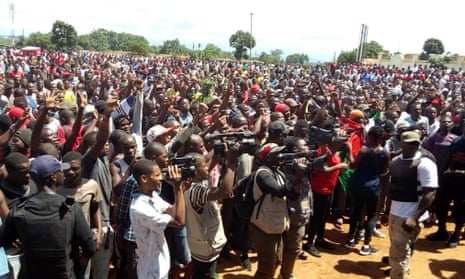 People in Lilongwe protest over the alleged rape of women by police