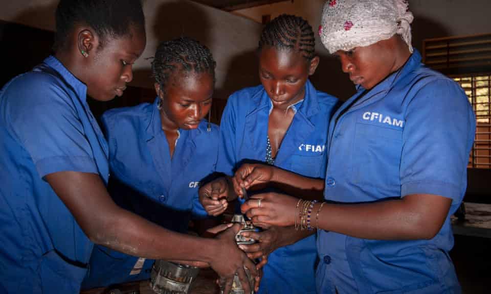 A class for auto mechanic at the CFIAM all-female school in Ouagadougou.