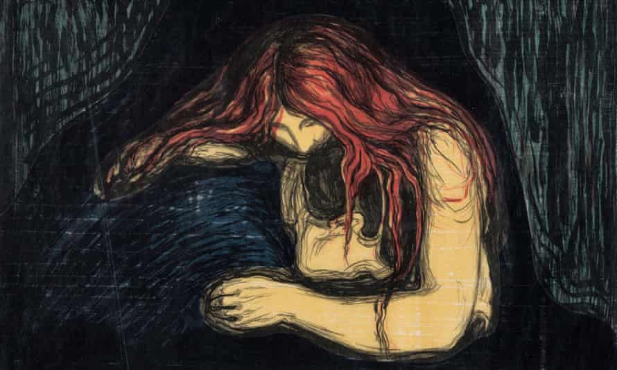 Intensity of confession … Vampire II, 1896, by Edvard Munch.