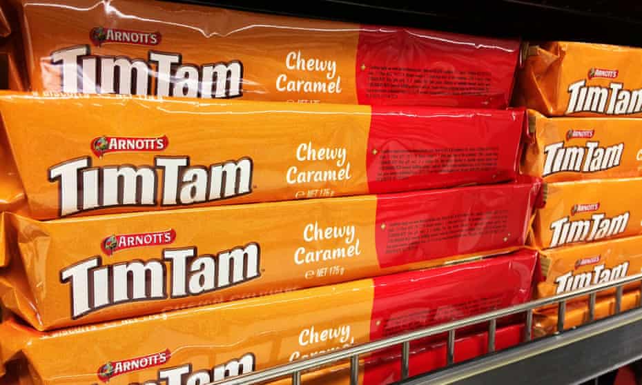 rows of Tim Tam biscuits