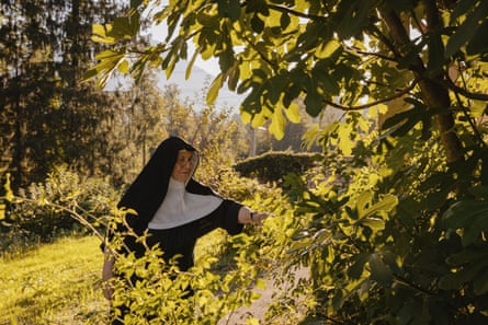 Sister Rita tending to the garden