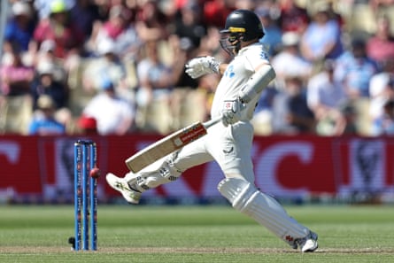 Kane Williamson was unable to prevent the ball from bouncing onto his stumps