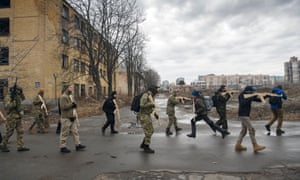 Citizens of Kyiv take part in an open military training for civilians amid threat of Russian invasion in Ukraine.