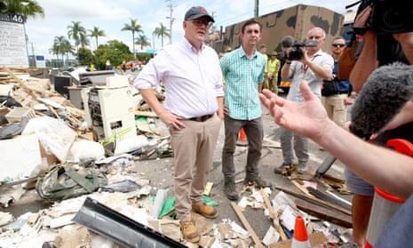 Scott Morrison visits flood recovery operations in Queensland