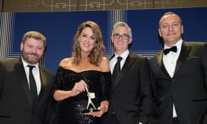 Paul Murray, Peta Credlin, David Speers and Kieran Gilbert at the 2017 Logie awards.