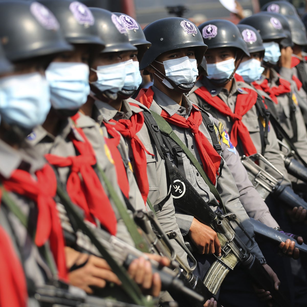 Myanmar Protesters Return To Streets In Huge Numbers Amid Police Defections Myanmar The Guardian Myanmar Protesters Return To Streets In Huge Numbers Amid Police Defections Myanmar The Guardian