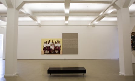 Interior of the white-walled and minimalist design of the Stevenson gallery, Cape Town