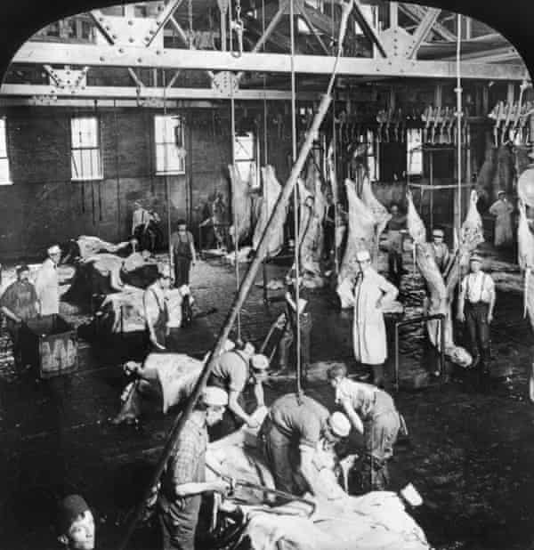 A Swift and Company meatpacking house in Chicago, circa 1906.