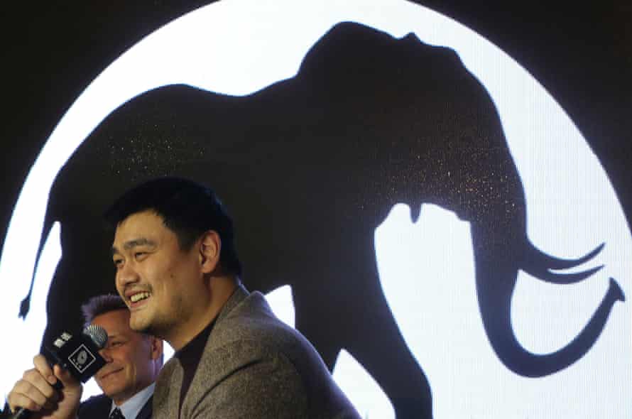 Former NBA star Yao Ming attends WildAid media event of an ivory reduction campaign in Shanghai, China, 2013.