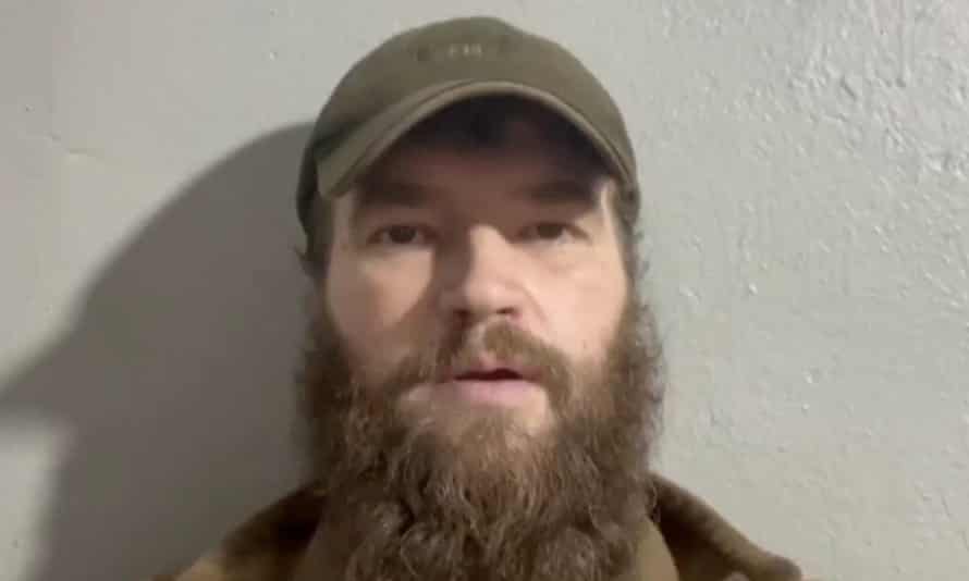 Deputy Commander of Azov regiment, Sviatoslav Palamar, pictured during a video statement on 3 May.