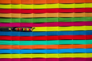Colours of Inle Fabrics, Inle Lake, Myanmar.