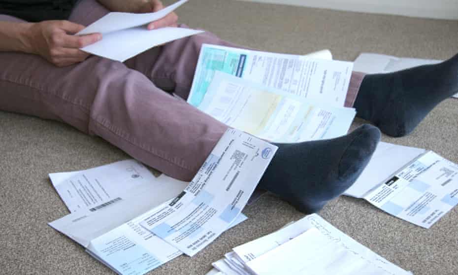 A pile of household bills.