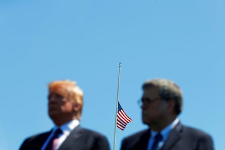 Donald Trump and William Barr on Capitol Hill in Washington DC on 15 May 2019.