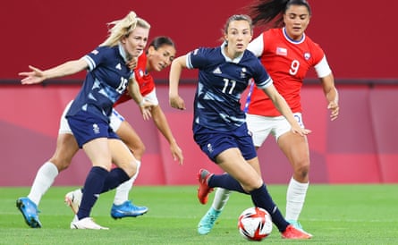Caroline Weir in action against Chile at the Sapporo Dome, which she describes as ‘one of the coolest places I’ve ever played’.
