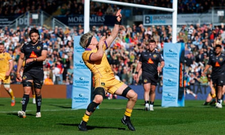 Northampton’s Henry Pollock celebrates after putting his team ahead in the second half