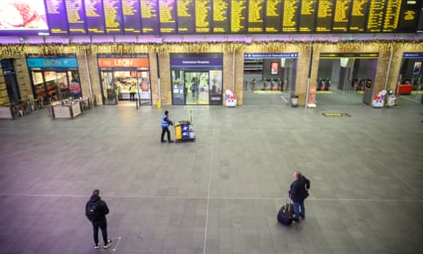 Almost empty Kings Cross station