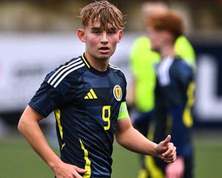 Fletcher Boyd in action for Scotland Under-17s