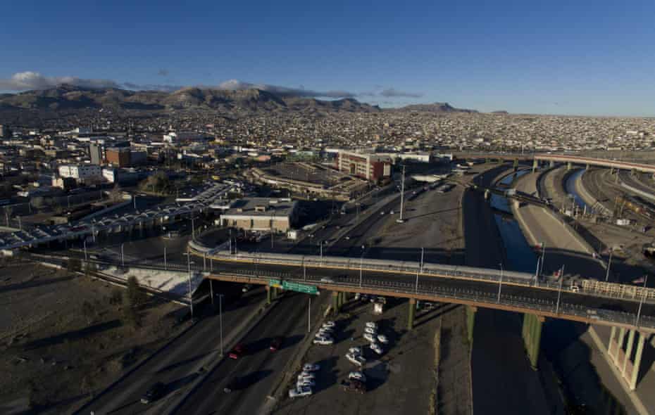 An aerial view of the Mexican city of Ciudad Juárez and the US city of El Paso taken from Ciudad Juárez, Chihuahua state on 20 February
