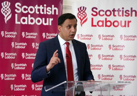 Anas Sarwar giving a speech at Pollok Community Centre in Glasgow this morning.
