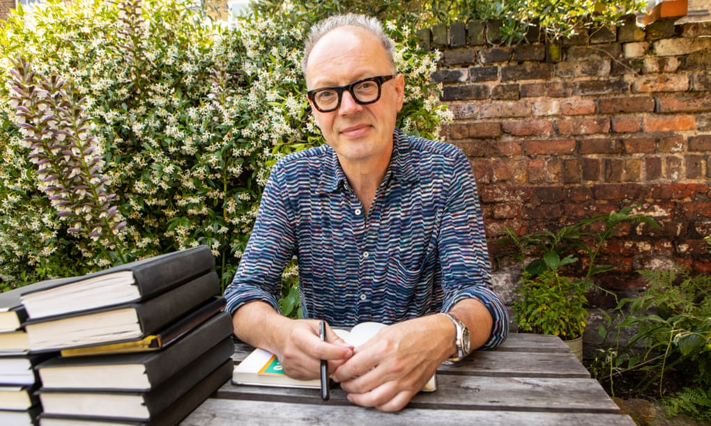 Me and my thoughts: ‘There’s a lot about music in mine, and loads of gossip, much of it indefensible. There is also a fair bit about football.’ Anthiony Quinn in his garden with some of his old diaries.