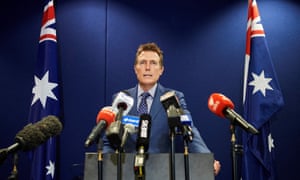 Christian Porter speaks during a press conference in Perth on 3 March