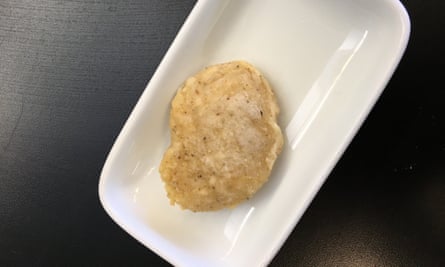 The lab-grown chicken nugget sampled by Naima Brown