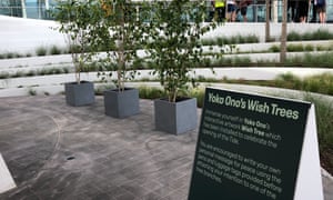 Meditation corner … Yoko Ono’s forlorn Wish Trees.