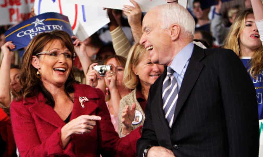 Sarah Palin and John McCain at a campaign rally in Hershey, Pennsylvania, in October 2008.