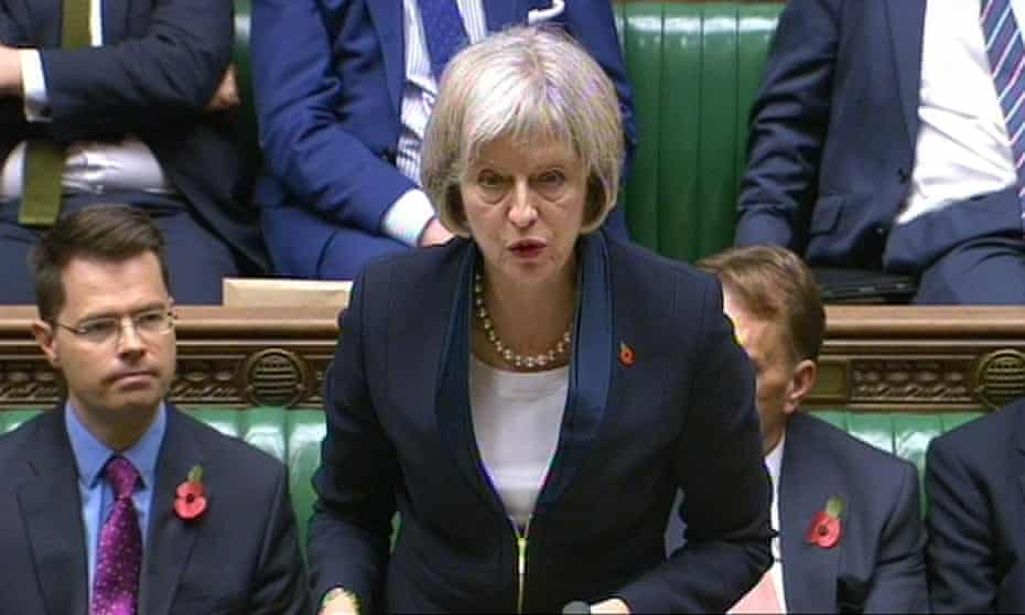 Home secretary, Theresa May, unveils the draft Investigatory powers bill in the House of Commons on 4 November.