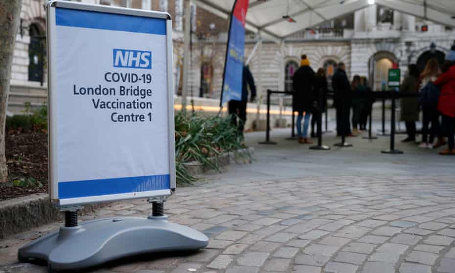 London vaccination centre in operation on 30 December